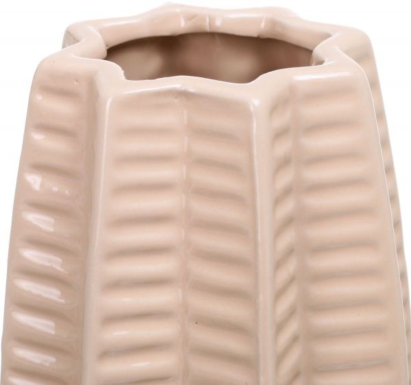 Ваза керамическая бежевая Carambola 12х12х28 см