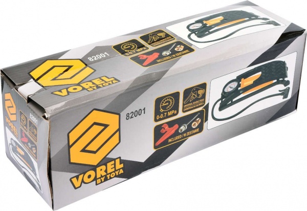 Насос ножной Vorel 82001 с манометром до P = 7 бар