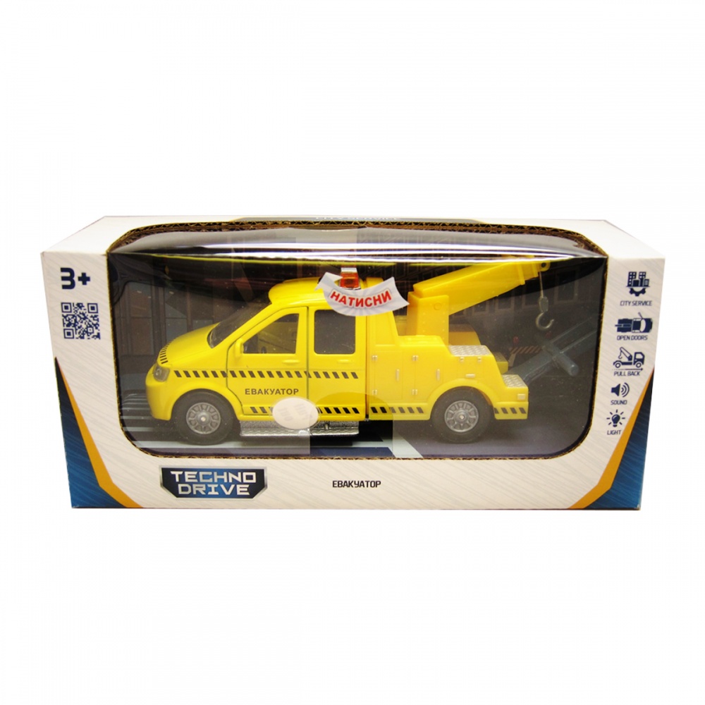 Автомодель TechnoDrive 1:32 Эвакуатор (свет, звук) 510651.270