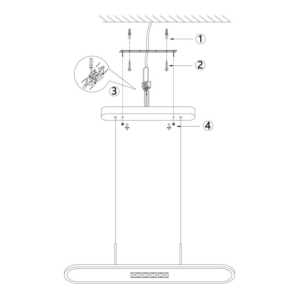 Світильник підвісний Miorro Bianco 32,4 Вт чорний 51-311-106