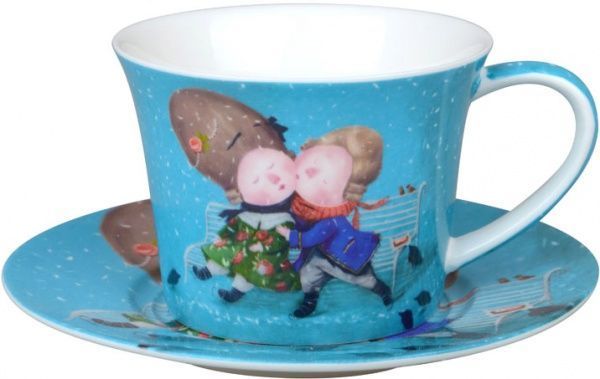 Чашка с блюдцем Первый поцелуй 220 мл 924-343 Gapchinska