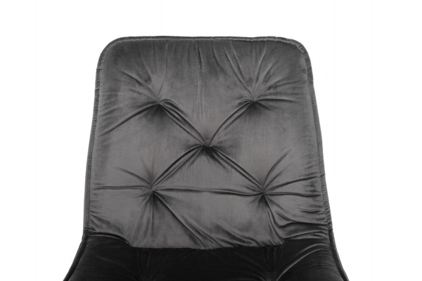 Стул обеденный Плото велюр серый/черный