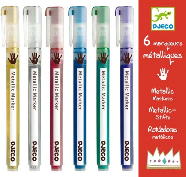 Набор фломастеров Djeco с металлическим блеском 6 шт. DJ08870