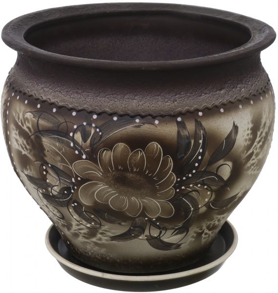 Горщик для квітів Тюльпан круглий 16л коричневий 