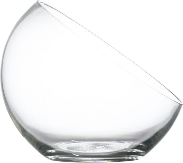 Ваза стеклянная прозрачная косой срез