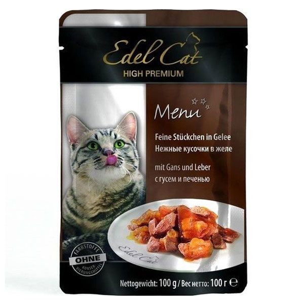 Корм Edel Cat з гускою та печінкою в желе 100 г