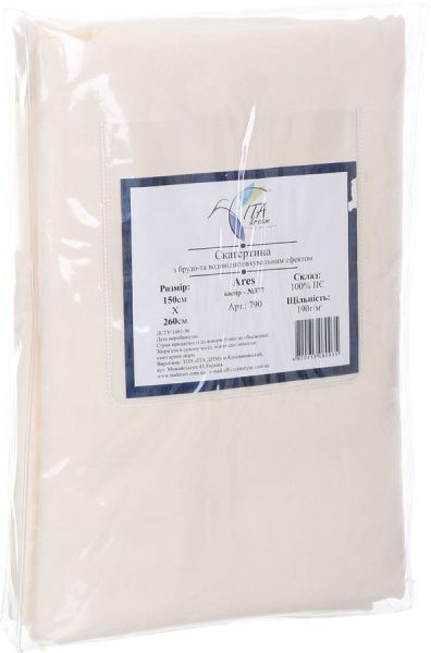 Скатерть Ares водоотталкивающая 150x260 см молочный ITA Dream 