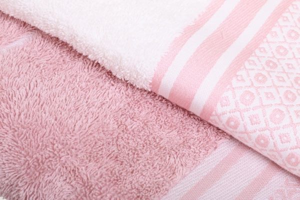 Набор полотенец Марина 2 шт. кремово-розовый 