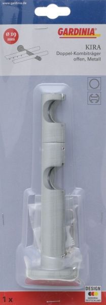 Тримач для карниза Gardinia Kira дворядний набірний d19 мм срібний 1 шт. 