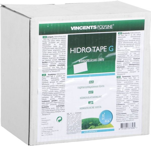 Стрічка гідроізоляційна Hidro Tape G 12 см 25 м VINCENTS POLYLINE