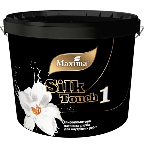 Краска интерьерная латексная Maxima Silk Touch 1 глубокий мат белый 5л 6кг 