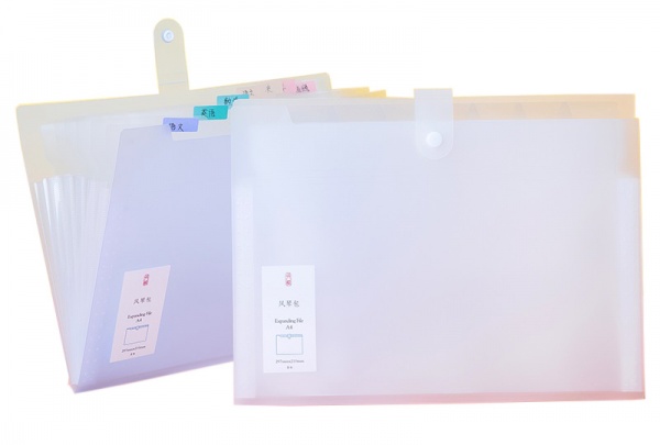 Папка-портфель 5735 мiкс 8 вiдділень А4 напiвпрозора з кнопкою Deli 