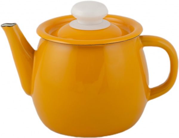 Чайник сферичний емальований 1 л гірчичний Idilia