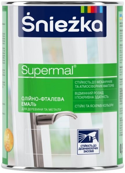 Емаль Sniezka олійно-фталева Supermal слонова кістка глянець 0,8л
