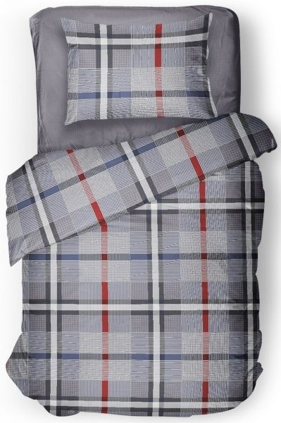 Комплект постільної білизни Smart Check 160х220 см сірий UP! (Underprice) 