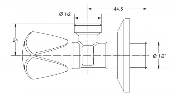 Кран угловой Bonomini Tristar 1/2x1/2 0597WH24S7