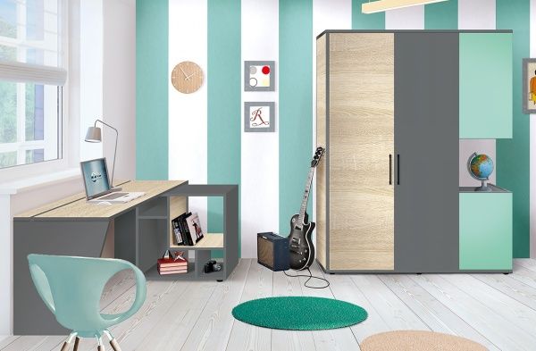 Стелаж МФ МОДЕРН Елемент Філа 840х450х740 дуб сонома/антрацит 