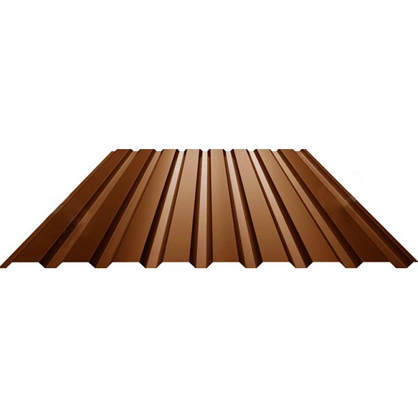 Профнастил глянцевый СТАЛЕКС ПС-18 0,4x1140x1500 мм RAL 8017 коричневый