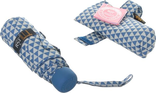 Парасолька Геометрія, складна півавтомат блакитний 