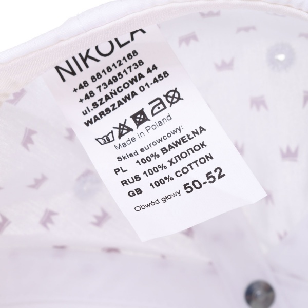 Кепка для дівчаток Pampona 21 L 08 р.50 біло-фіолетовий 