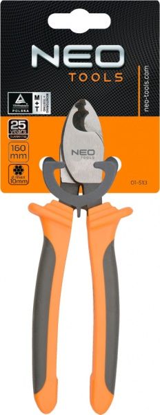 Ножиці для різання кабелю NEO tools для мiдних алюмiнiєвих кабелiв 160 мм. 01-513