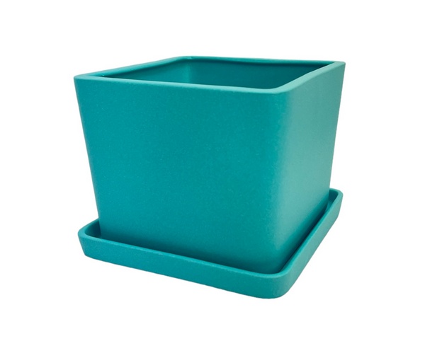 Горшок керамический Ориана-Запорожкерамика Квадрат №1 квадратный 13 л бирюза (064-1-026)