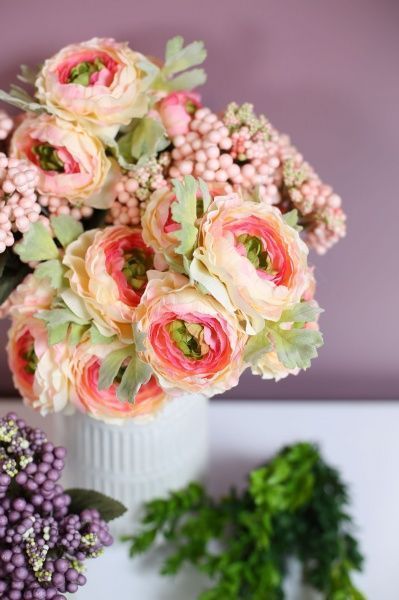 Букет искусственный Ранункулюс светло-розовый 28485PF