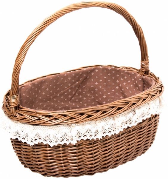 Корзина плетеная с текстилем 44х31х21 см QN68937-1 