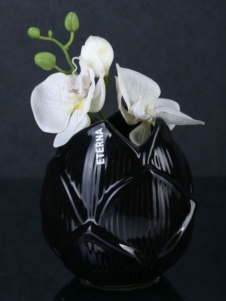 Ваза керамическая черная Флора бутон 3003 14 см Eterna