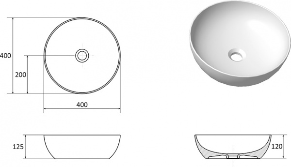 Умивальник Ravak Uni 400 Slim White
