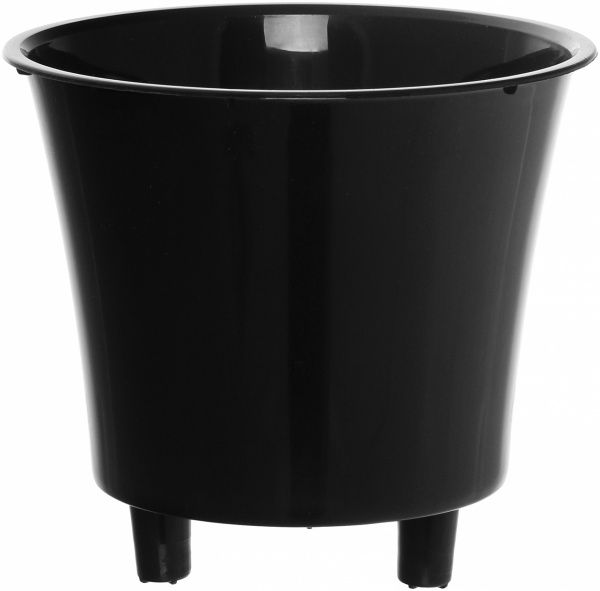 Горщик пластиковий Santino Арте круглий 0,6л червоний/чорний 