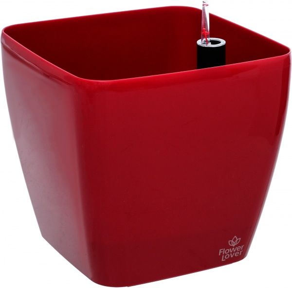 Горшок пластиковый Plastkon Flower Lover Quadrato квадратный 37л красный 