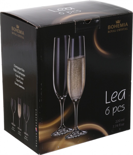 Набор бокалов для шампанского Lea 220 мл 6 шт. Bohemia 