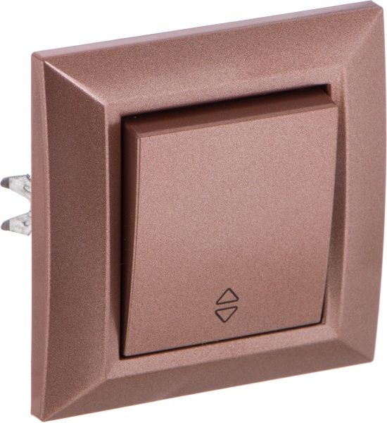 Вимикач прохідний одноклавішний UP! (Underprice) Vesta без підсвітки 10 А 220-250В коричневий