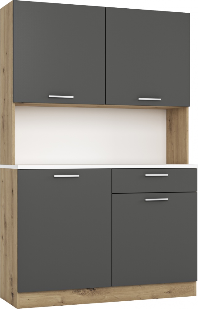 Буфет Грейд 1850х1200х433 мм дуб артизан / графит серый (FIRST 119)