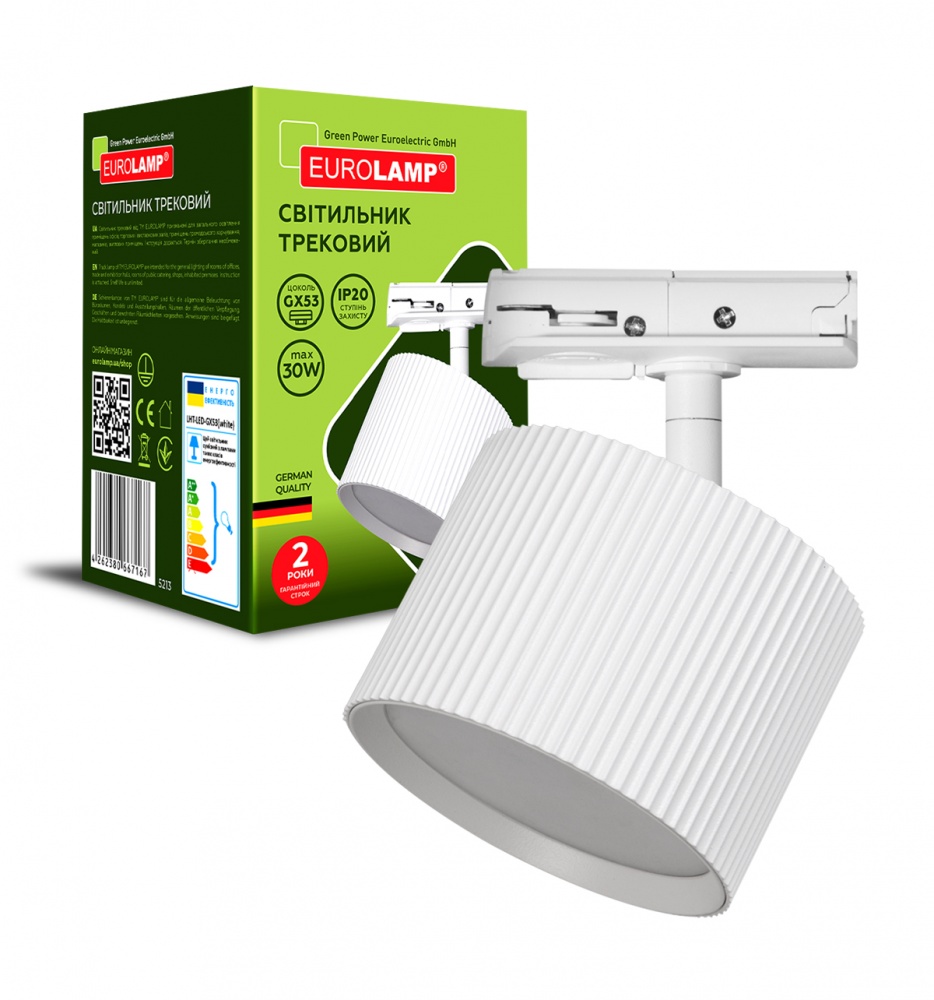 Трековый светильник Eurolamp 30 Вт белый LHT-GX53(white)