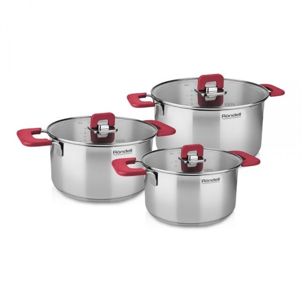 Набор кастрюль 6пр. (5,2л, 2,8л,1,2л,) Rondell