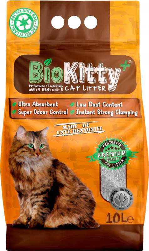 Наполнитель Biokitty из белого бентонита Compact Size (0,6-2,2 мм) 10 л