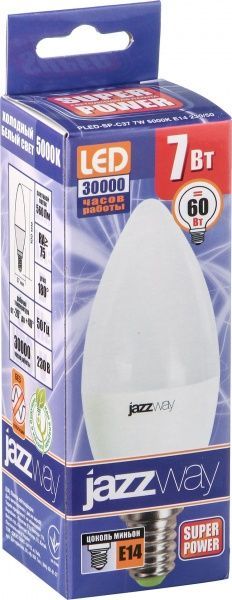 Лампа світлодіодна Jazzway PLED-SP 7 Вт C37 матова E14 220-240 В 5000 К C37 7w 5000K E14 