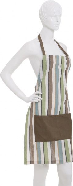 Фартук Scotland Green зеленая полоска с коричневым La Nuit