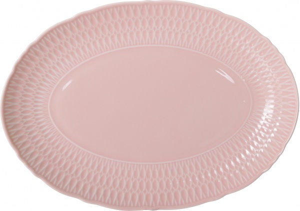 Блюдо овальне Sofia 34 см рожеве Cmielow 