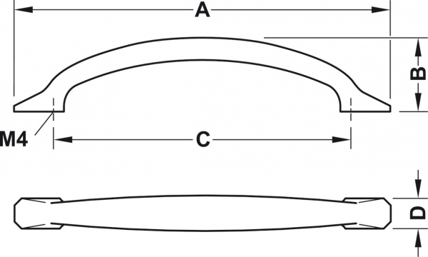 Ручка накладна Hafele 128 мм 106.70.151 нікель матовий браш
