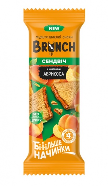 Хлібці АВК Brunch сендвіч зі шматочками натурального абрикоса 56 г