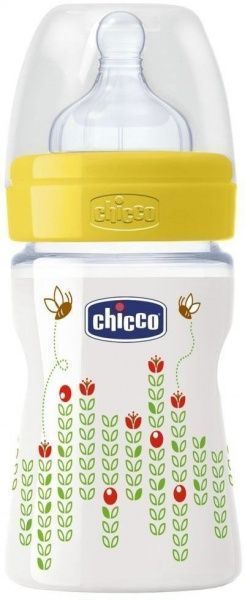 Пляшка Chicco Well-Being пластикова 150 мл нейтральна з силіконовою соскою