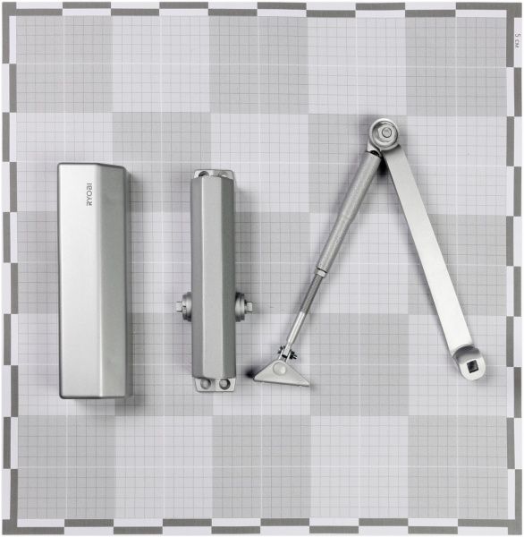 Доводчик дверний RYOBI DS-1554 стандартна тяга з фіксацією срібний 80 кг