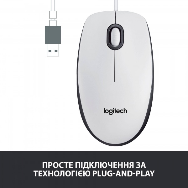 Миша Logitech M100 EMEA white (910-006764) 