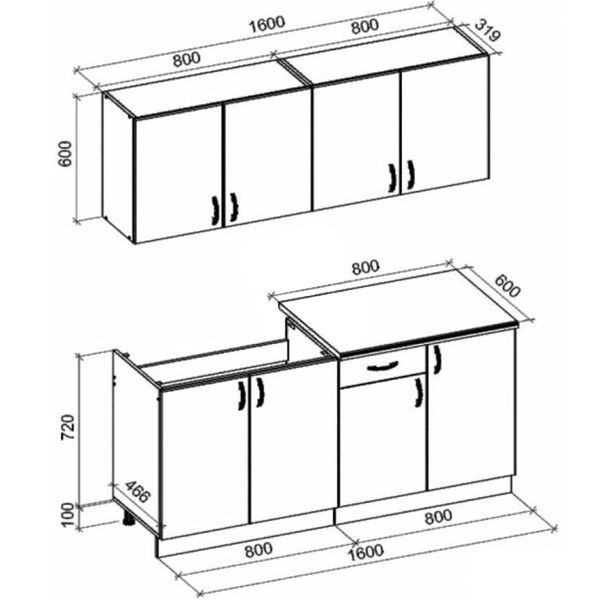 Кухня Юнона ДСП 1,6м