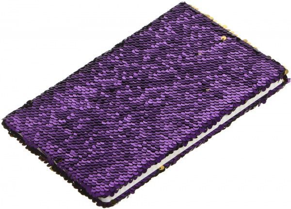 Книга для нотаток Паєтки А5 96 аркушів золото-фуксія