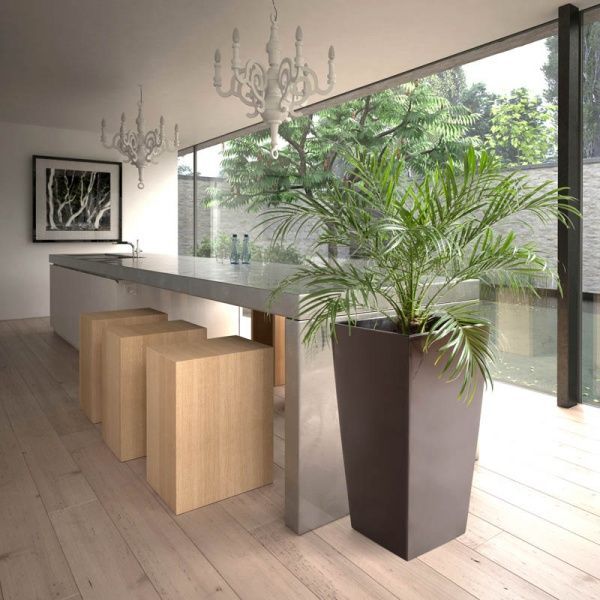 Горшок Lamela Финезия ротанг квадратный мокко 