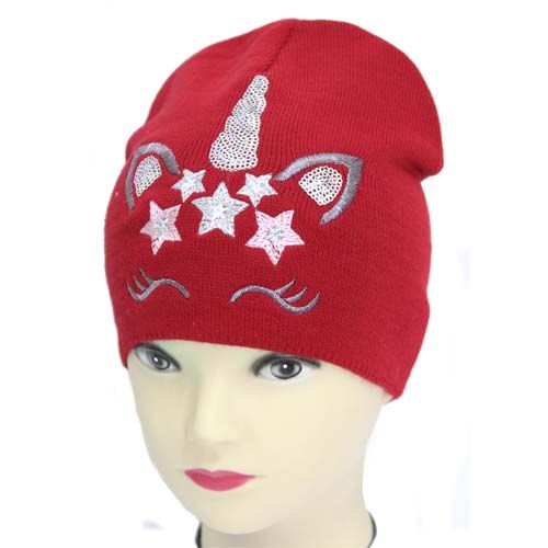 Шапка для дівчаток Luna Kids р.48-50 червоний 2287 